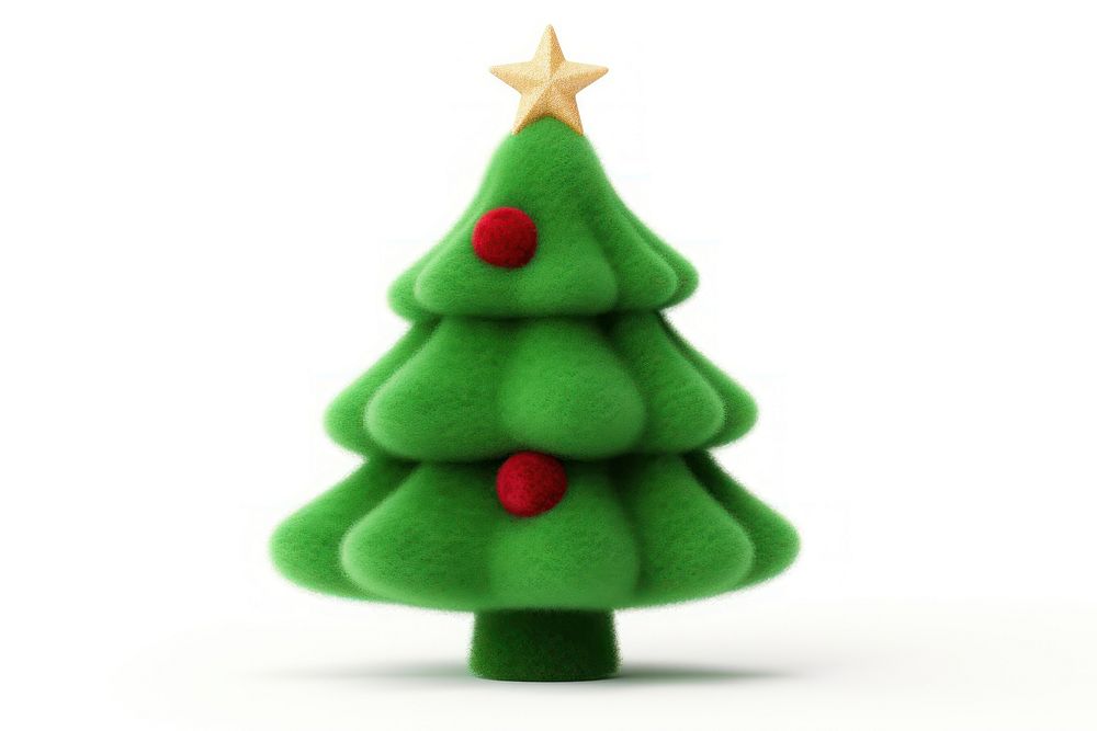 Christmas green tree white background. AI generated Image by rawpixel.
