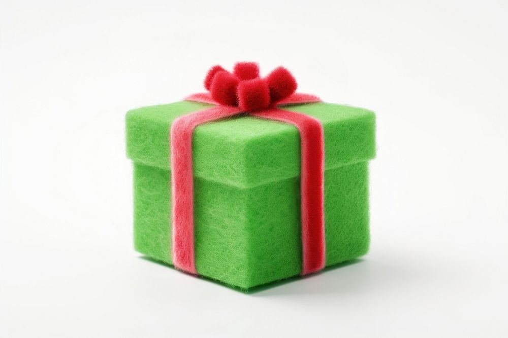Christmas green gift ribbon red white background. AI generated Image by rawpixel.