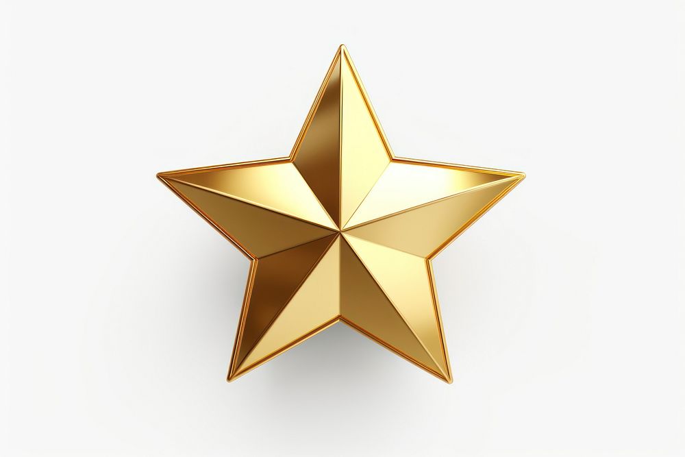 Golden star symbol white background decoration. AI generated Image by rawpixel.