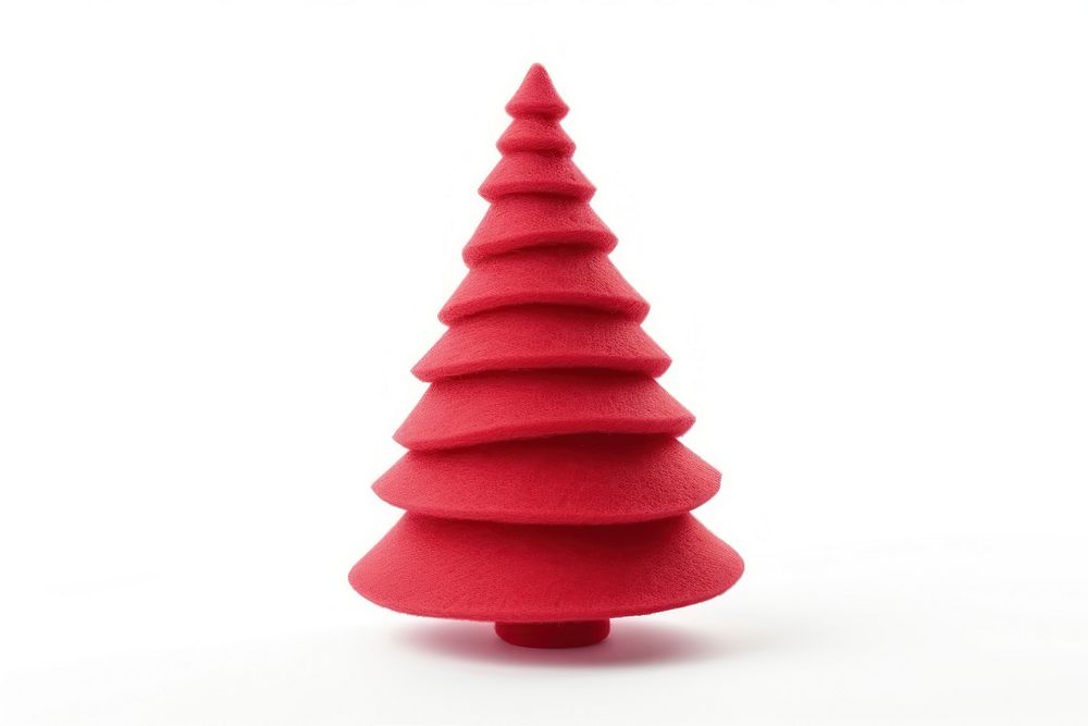 Red Christmas tree christmas white background christmas tree. AI generated Image by rawpixel.