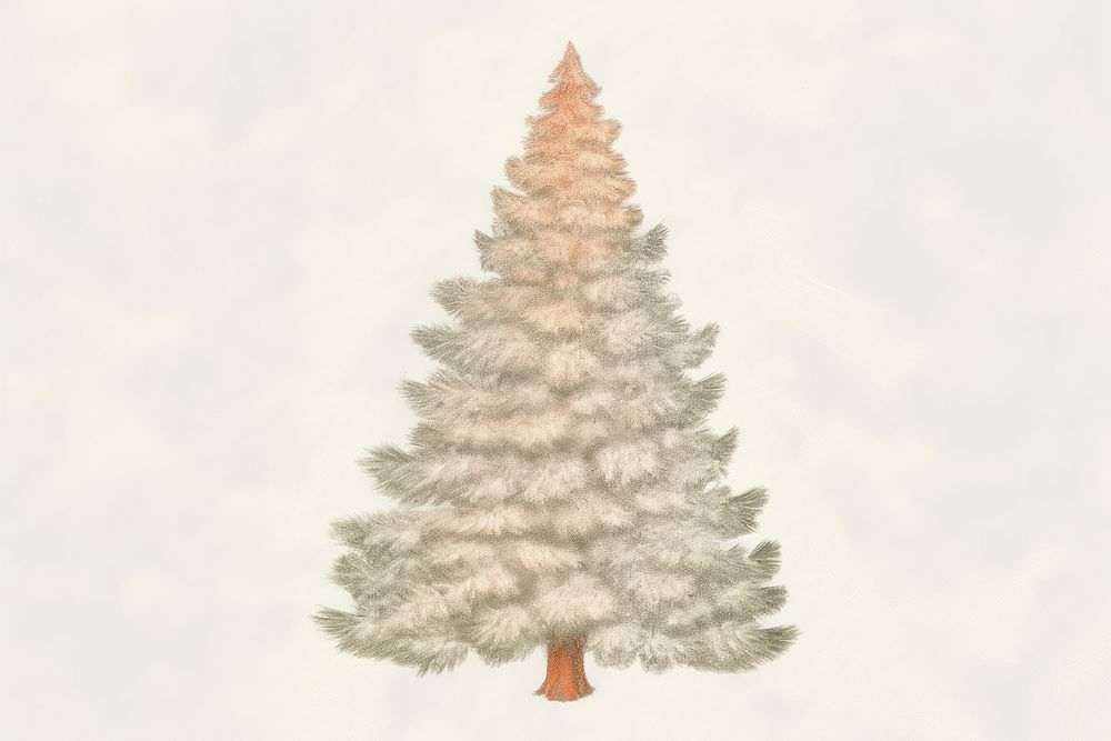 Snowy christmas tree plant pine fir. AI generated Image by rawpixel.