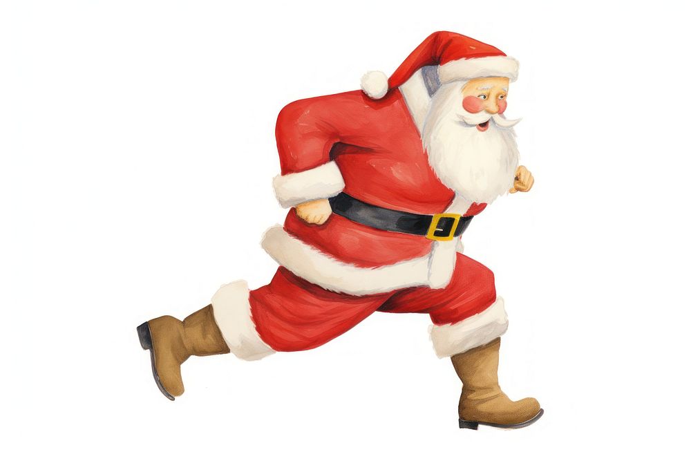 PNG Santa claus running red representation celebration. AI generated Image by rawpixel.