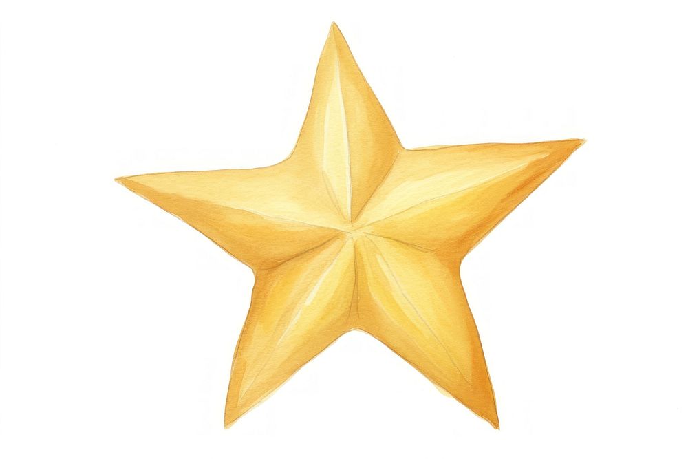 Golden star symbol echinoderm starfish. 