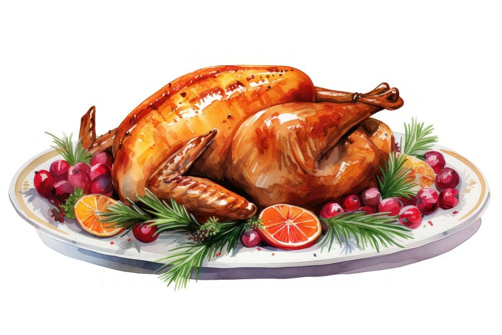 Christmas grilled turkey dinner food meal. AI generated Image by rawpixel.