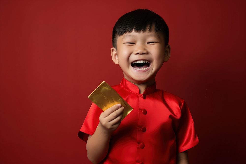 Happy Asian boy portrait holding happy. AI generated Image by rawpixel.
