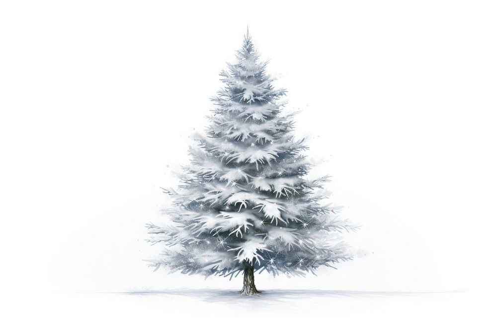 Snowy christmas tree plant white fir. AI generated Image by rawpixel.