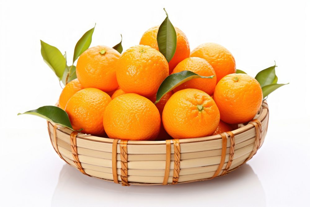 Tangerines grapefruit tangerine basket. AI generated Image by rawpixel.