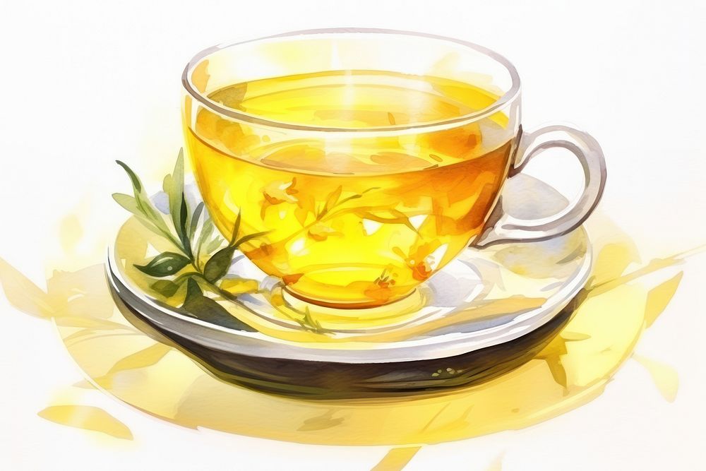 Tea tea saucer yellow. AI generated Image by rawpixel.
