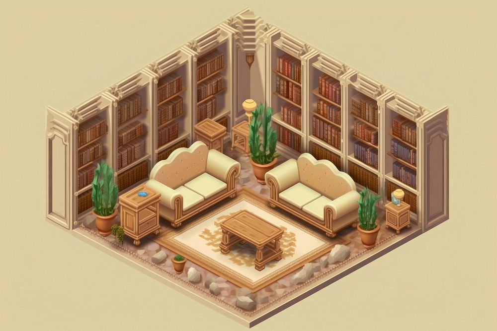 Beige theme library room architecture furniture building. AI generated Image by rawpixel.