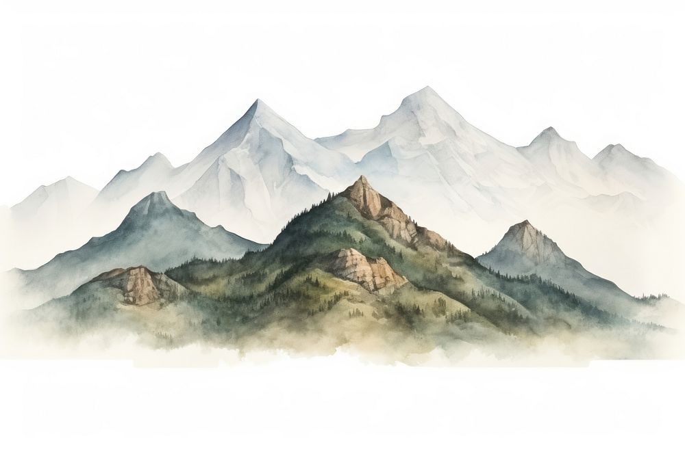 Mountain range landscape panoramic nature. AI generated Image by rawpixel.