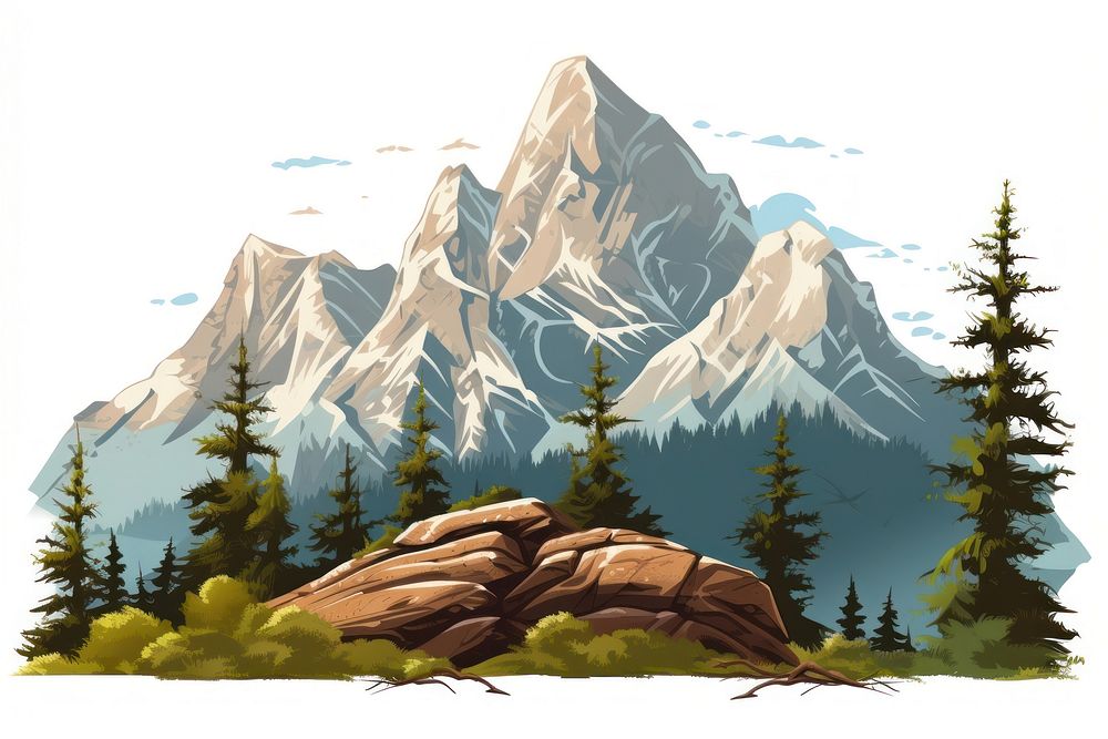 Mountain range landscape wilderness outdoors. AI generated Image by rawpixel.