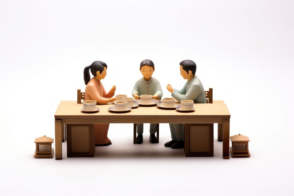 Happy Chinese Family furniture family table. AI generated Image by rawpixel.