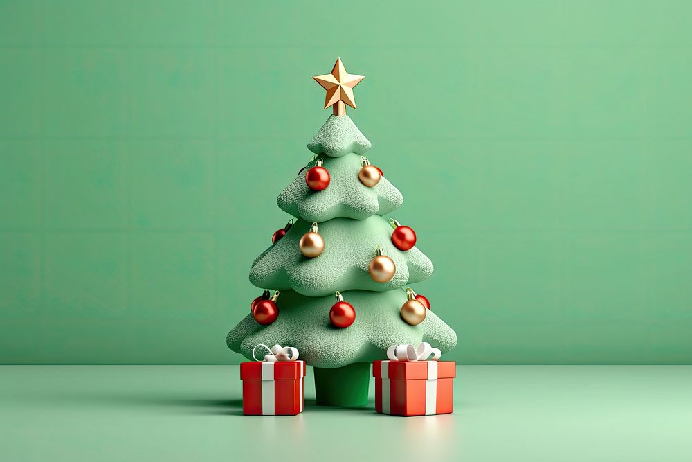 Christmas decoration gift tree. AI generated Image by rawpixel.