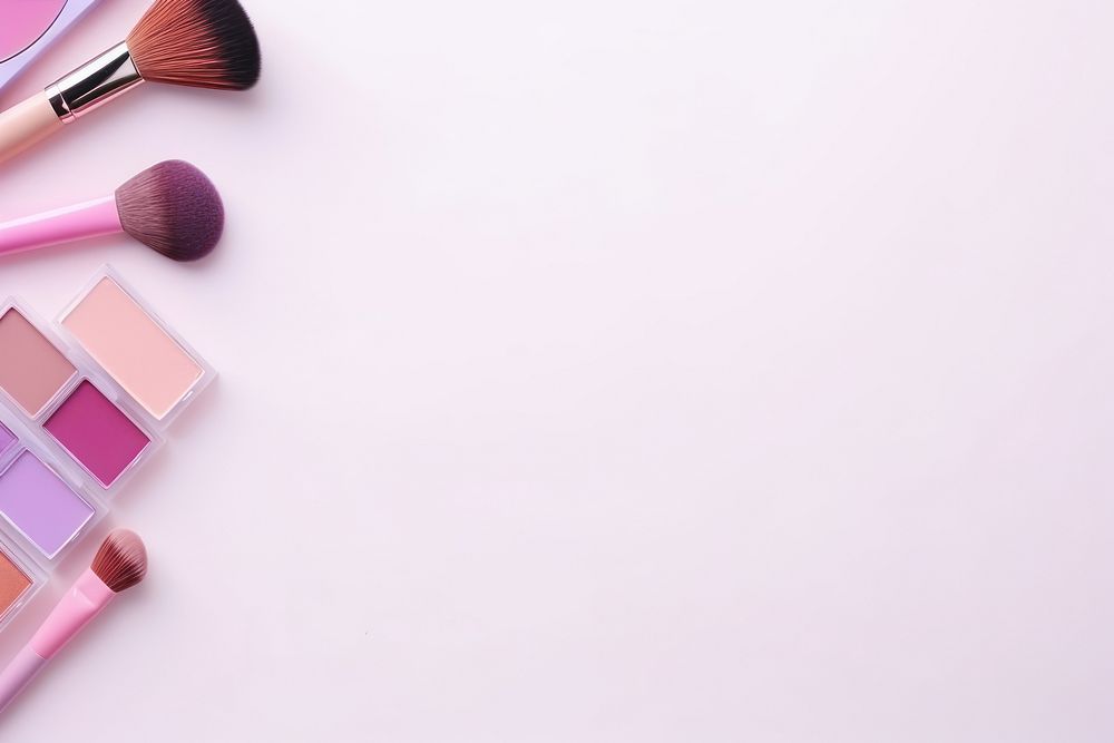 Woman cosmetics accessories brush copy space perfection. AI generated Image by rawpixel.