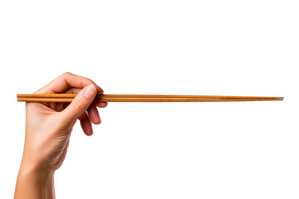 Chopsticks hand white background cut out. AI generated Image by rawpixel.