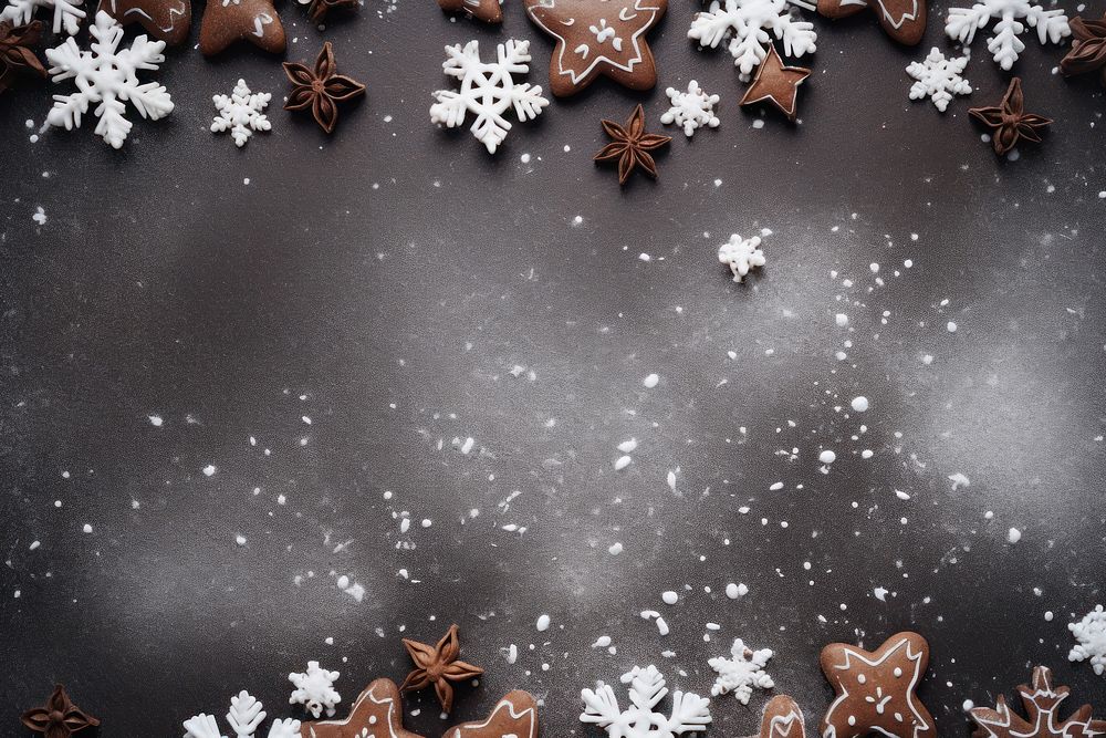 Snow gingerbread backgrounds decoration. AI generated Image by rawpixel.