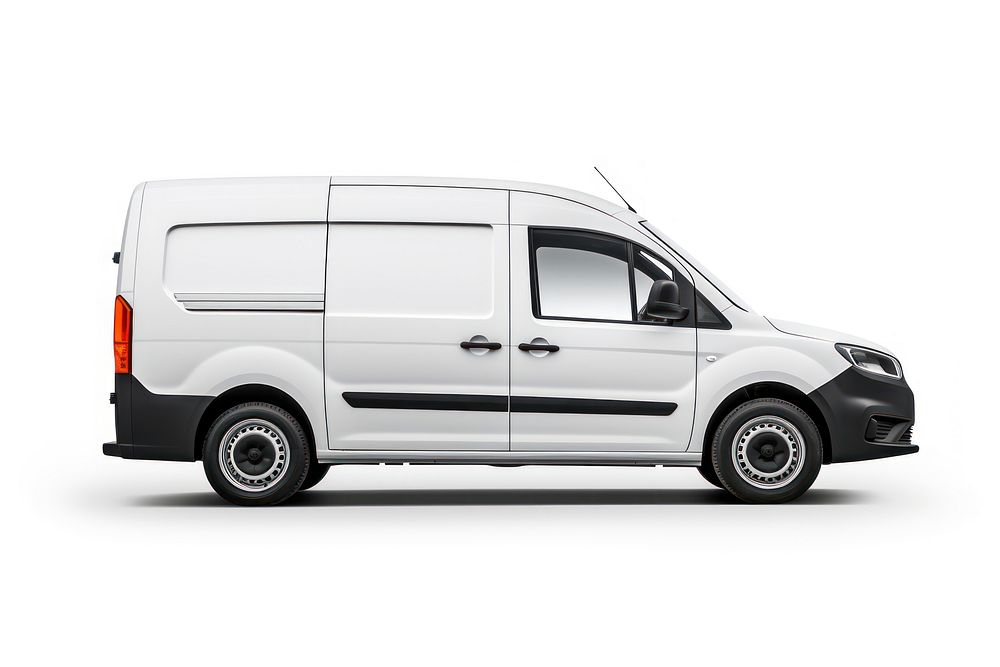 White delivery car mockup vehicle minibus van. AI generated Image by rawpixel.