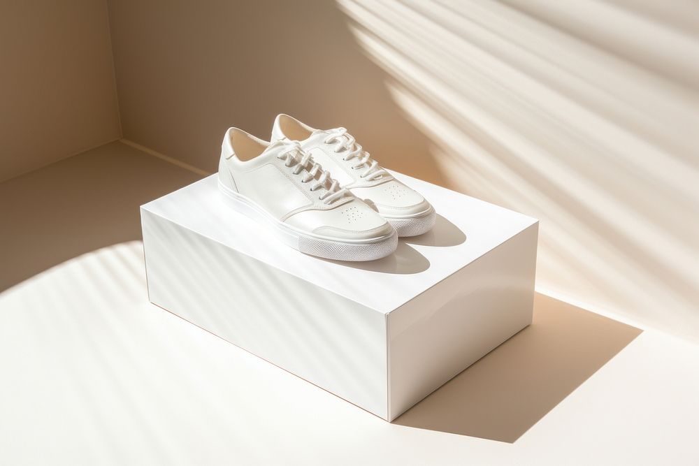 Shoe footwear white box. AI generated Image by rawpixel.