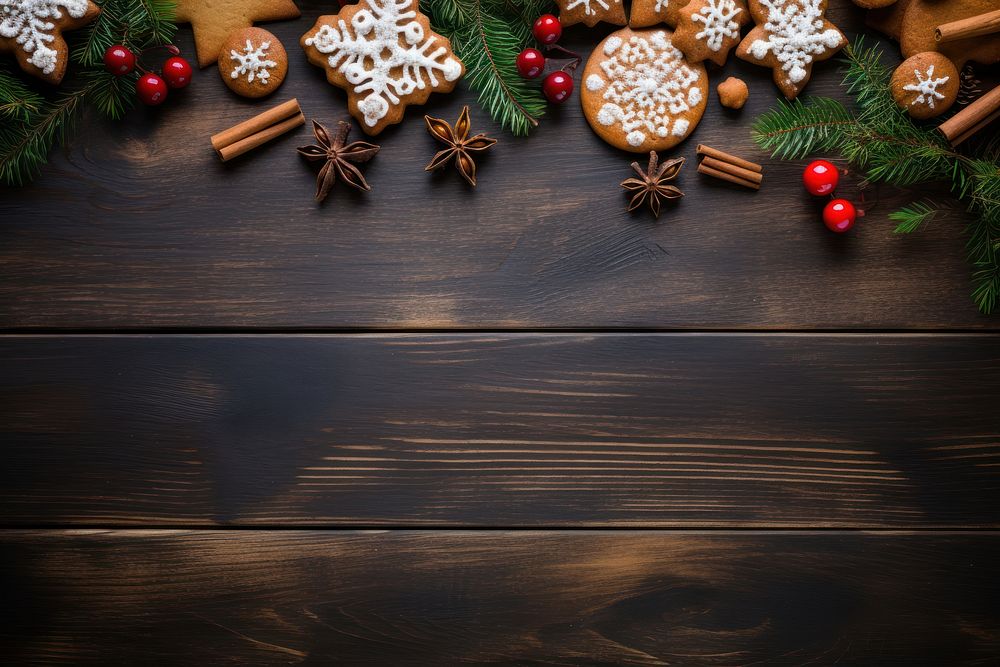 Wood floor christmas food wood. AI generated Image by rawpixel.
