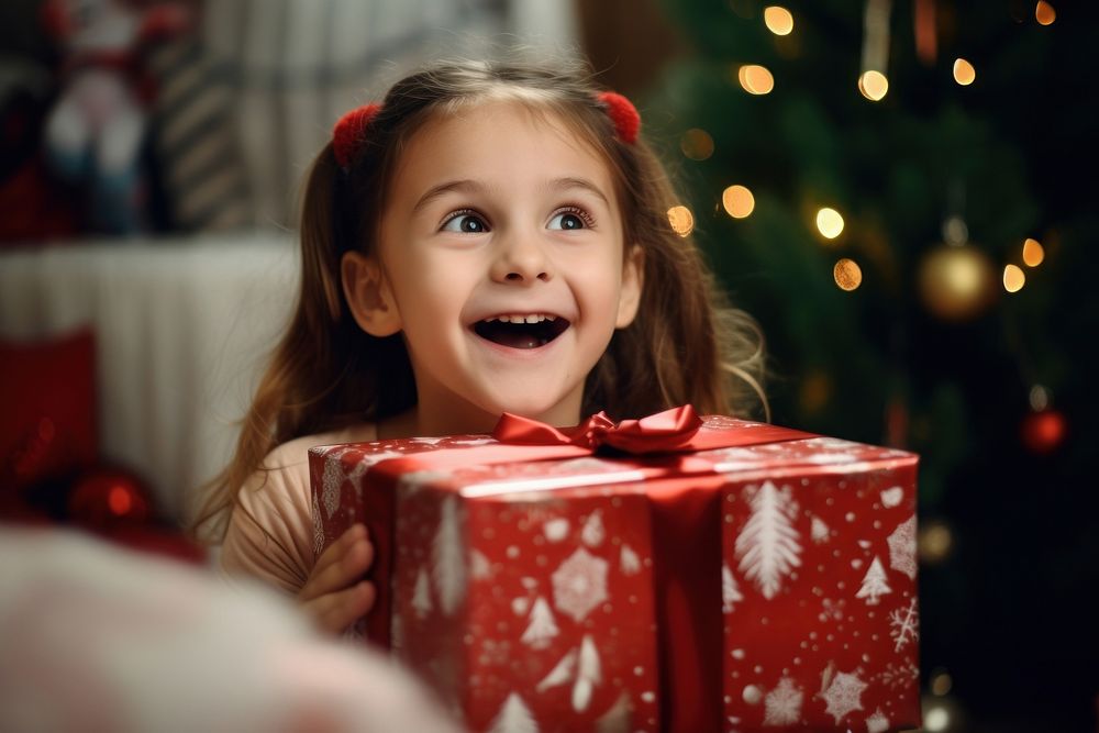 Children christmas gift box. AI generated Image by rawpixel.