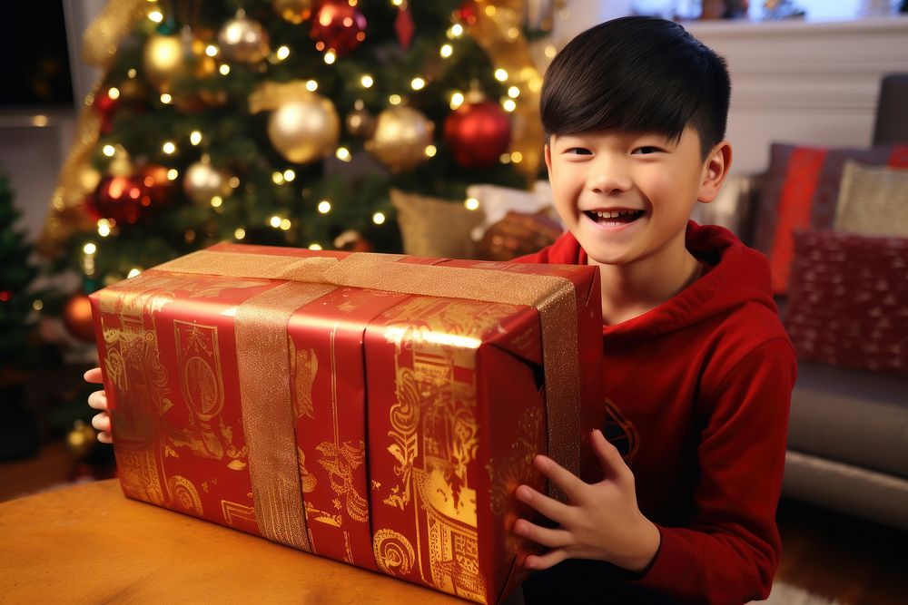 Children christmas box gift. AI generated Image by rawpixel.