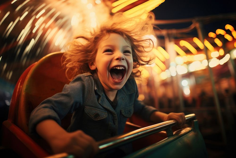 A little girl carnival night baby. AI generated Image by rawpixel.