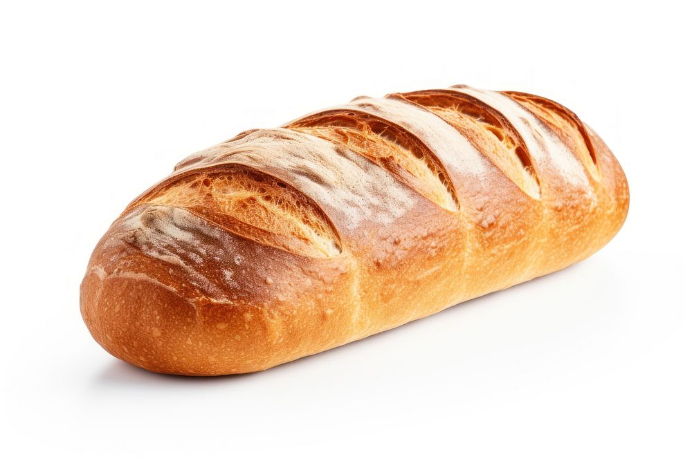 A single french loaf bread food white background. AI generated Image by rawpixel.