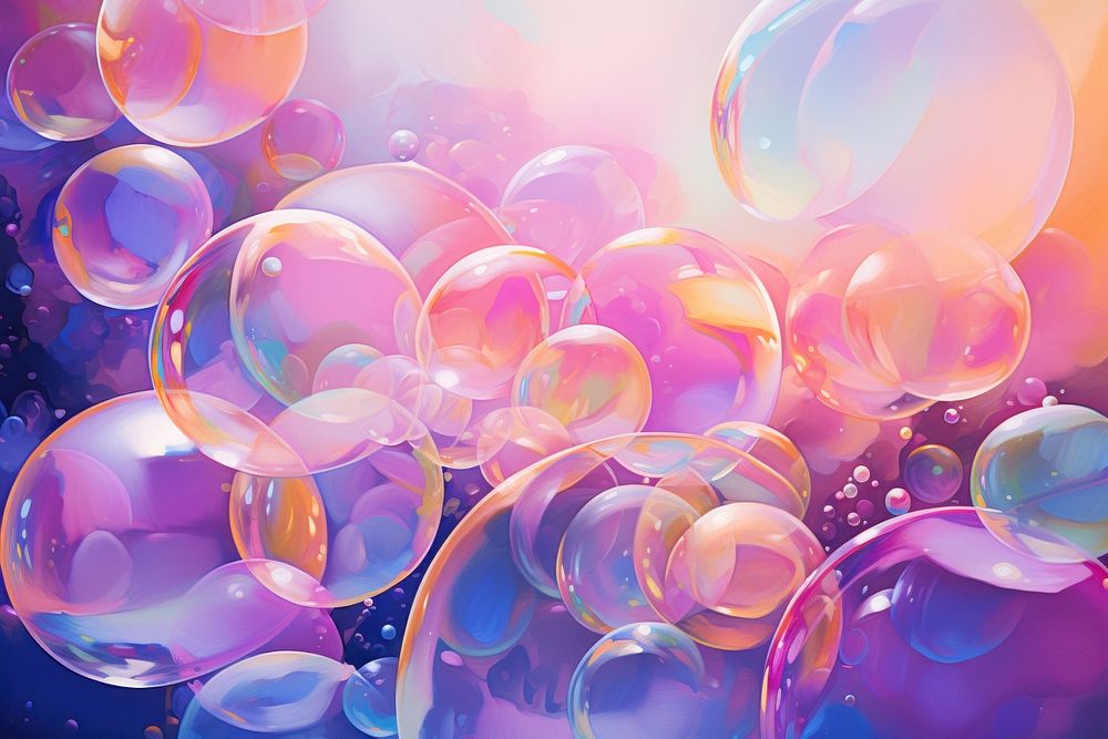 Soap bubbles backgrounds pattern purple. AI generated Image by rawpixel.