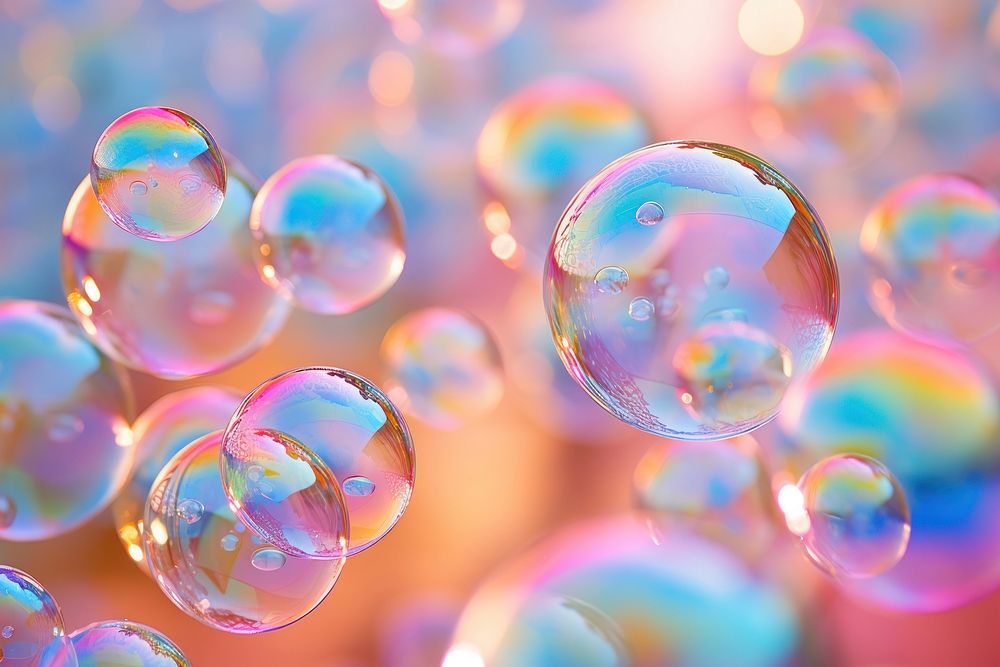 Soap bubbles backgrounds sphere transparent. AI generated Image by rawpixel.