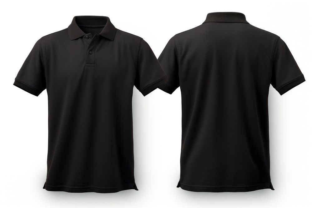 Black polo shirts t-shirt sleeve black. AI generated Image by rawpixel.