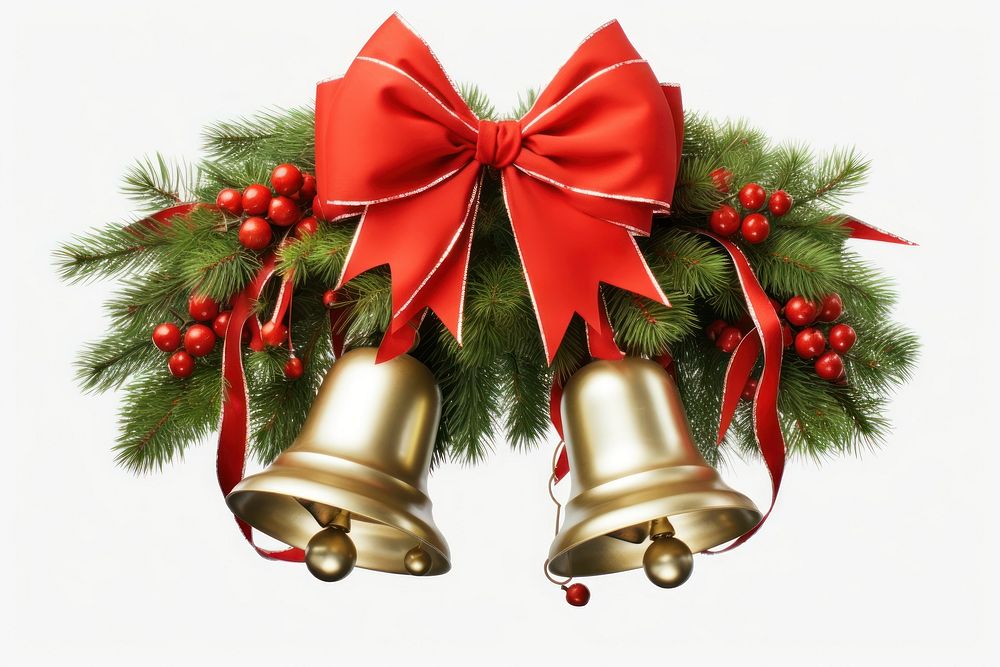 Christmas ribbon bell red. AI generated Image by rawpixel.