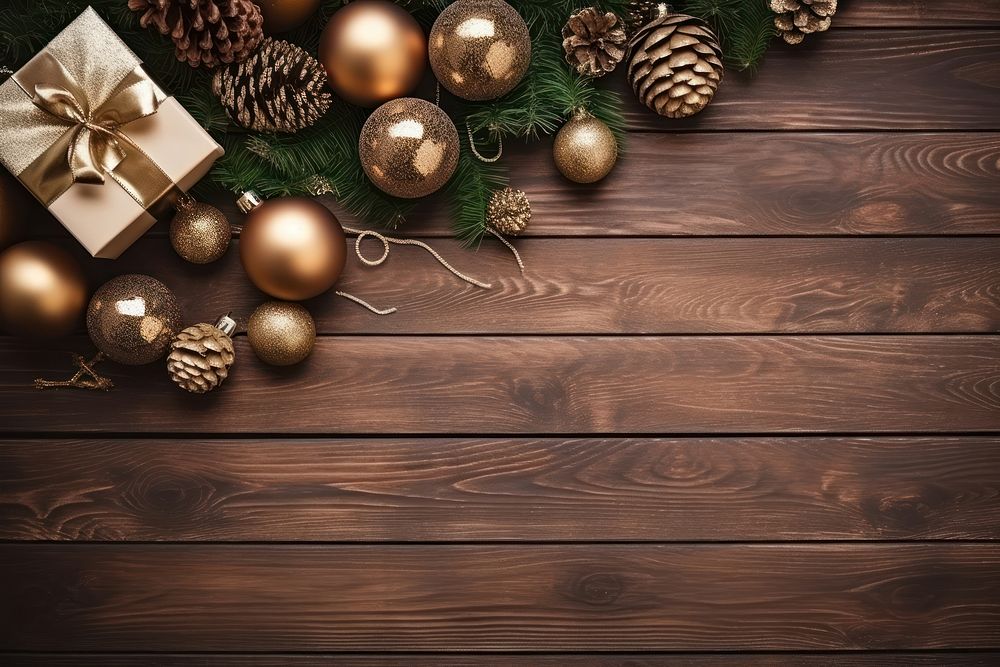 Christmas theme decoration christmas wood backgrounds. AI generated Image by rawpixel.