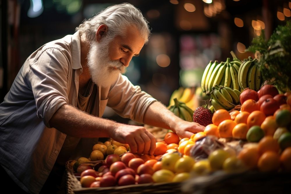 Fruit market customer adult. AI generated Image by rawpixel.