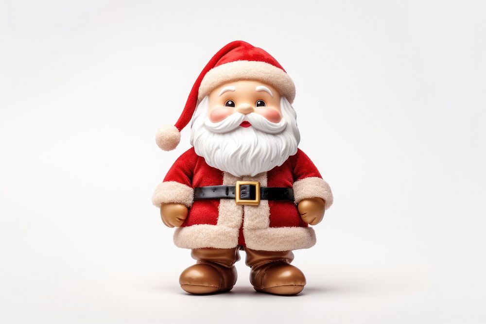 Cute santa claus doll toy white background anthropomorphic. AI generated Image by rawpixel.