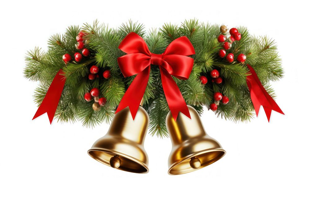 Christmas ribbon tree bell. AI generated Image by rawpixel.