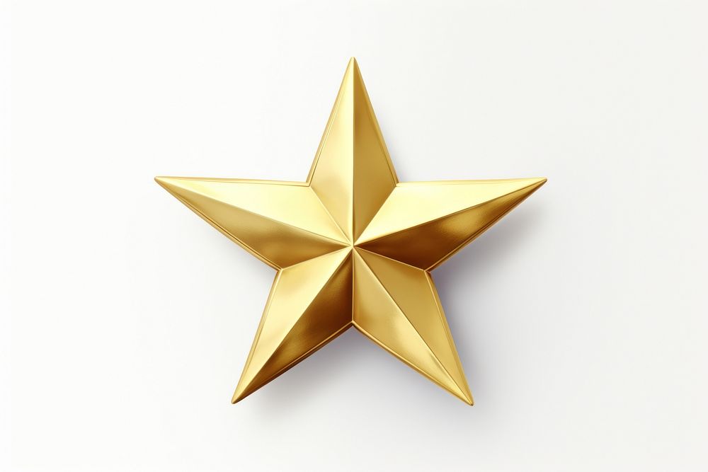 Golden star symbol white background celebration. AI generated Image by rawpixel.