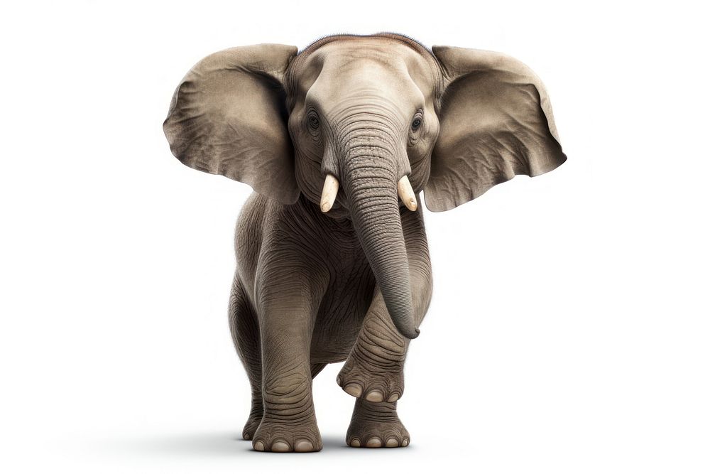 Happy smiling elephant dancing wildlife animal mammal. AI generated Image by rawpixel.