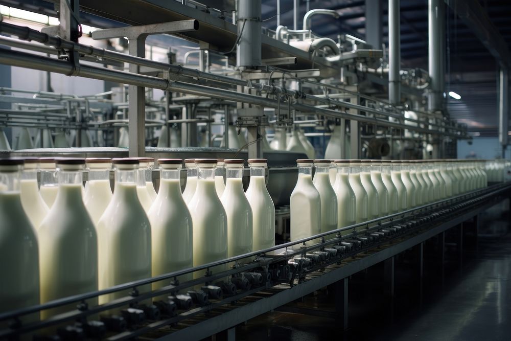Factory dairy milk architecture. AI generated Image by rawpixel.