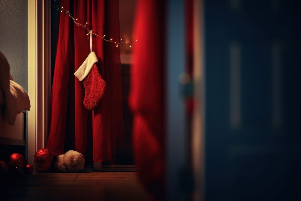 Red sock christmas adult door. AI generated Image by rawpixel.