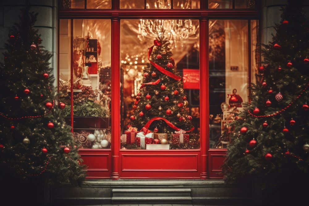 Christmas celebration window plant. AI generated Image by rawpixel.
