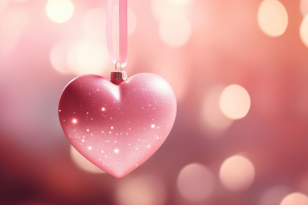 Simple heart ornament jewelry pink illuminated. AI generated Image by rawpixel.