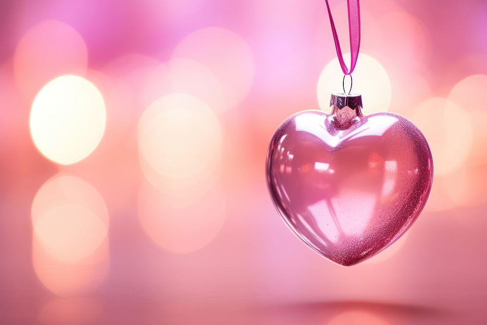 Simple heart ornament light pink illuminated. AI generated Image by rawpixel.