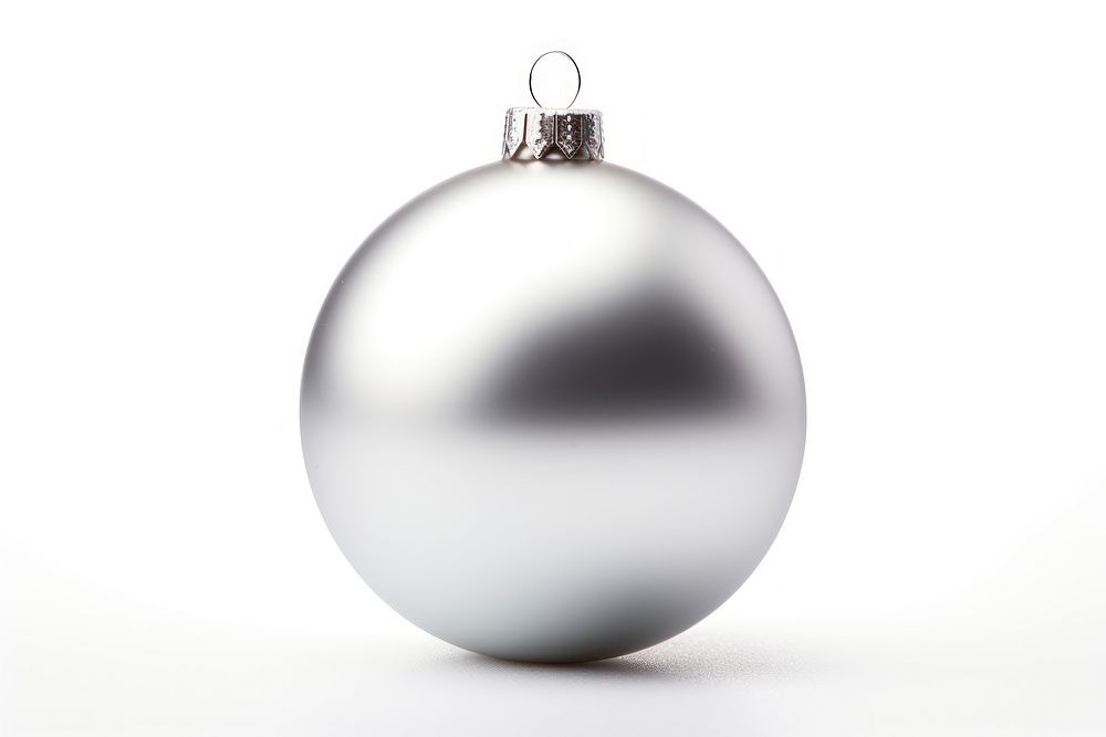 Simple silver christmas ornament white background celebration accessories. AI generated Image by rawpixel.