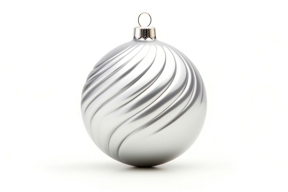 Silver christmas ornament pattern sphere white. AI generated Image by rawpixel.