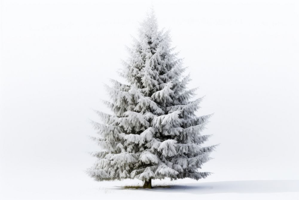 Snowy christmas tree outdoors nature plant. AI generated Image by rawpixel.