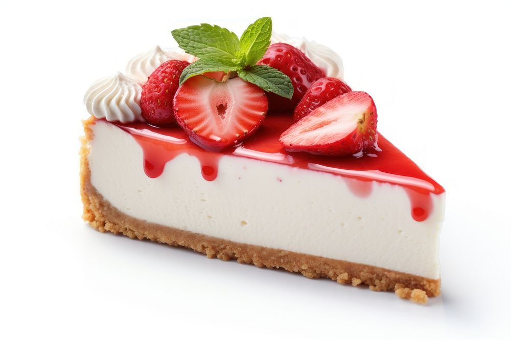Strawberry cheesecake dessert cream food. AI generated Image by rawpixel.