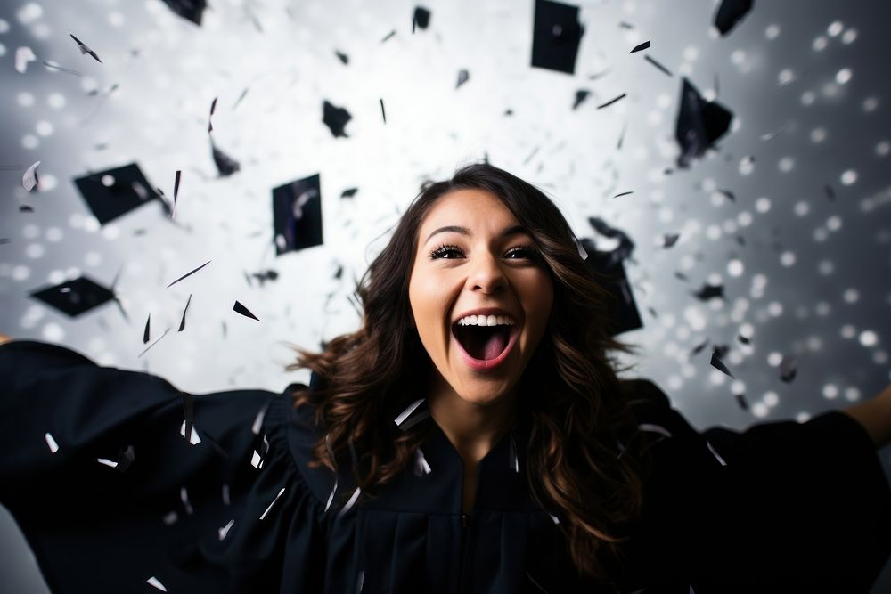 Graduation laughing adult achievement. AI generated Image by rawpixel.