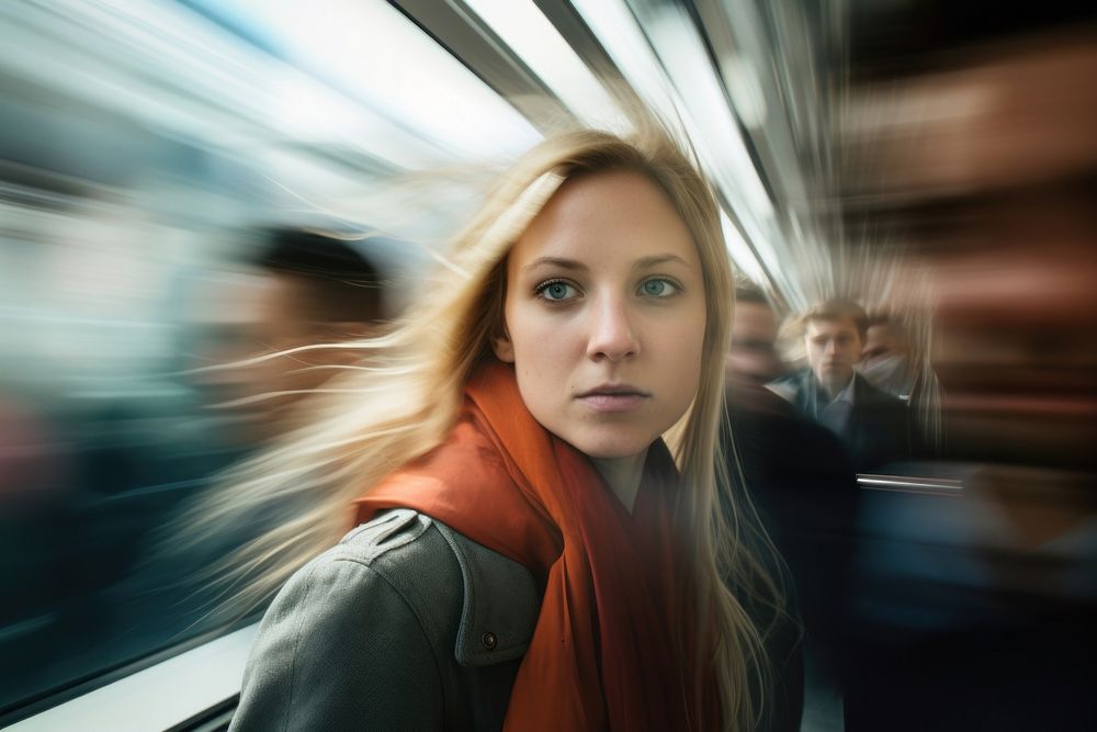 People portrait speed train. AI generated Image by rawpixel.