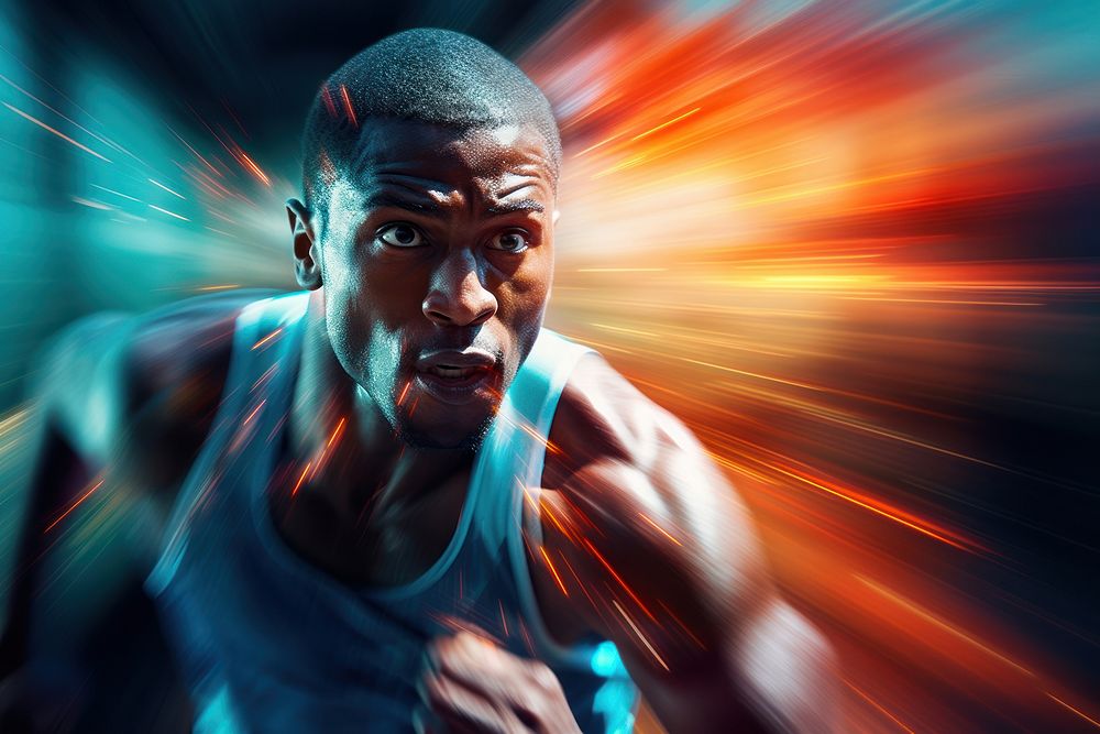Runner portrait speed adult. AI generated Image by rawpixel.
