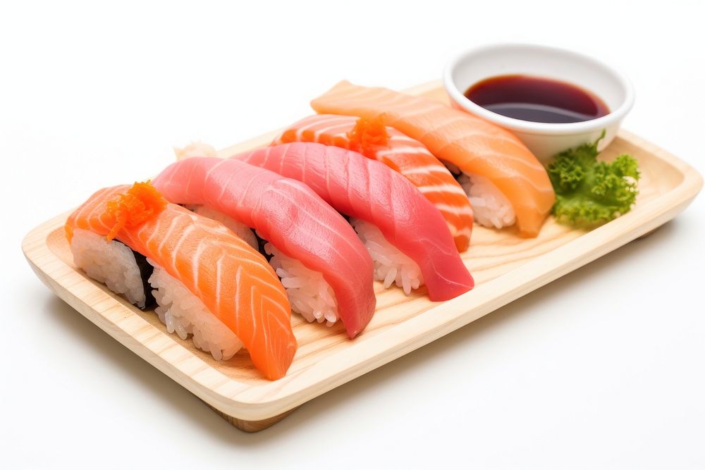 Sushi dish seafood rice. AI generated Image by rawpixel.